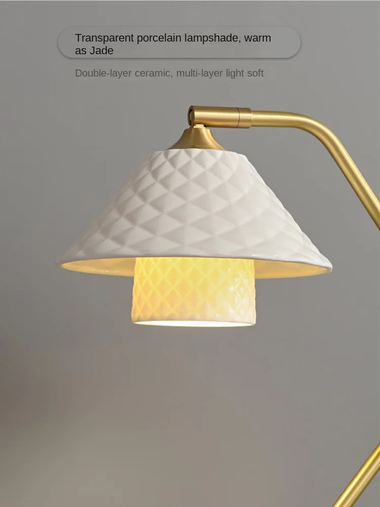 lampe de bureau en céramique cuivre avec angle réglable