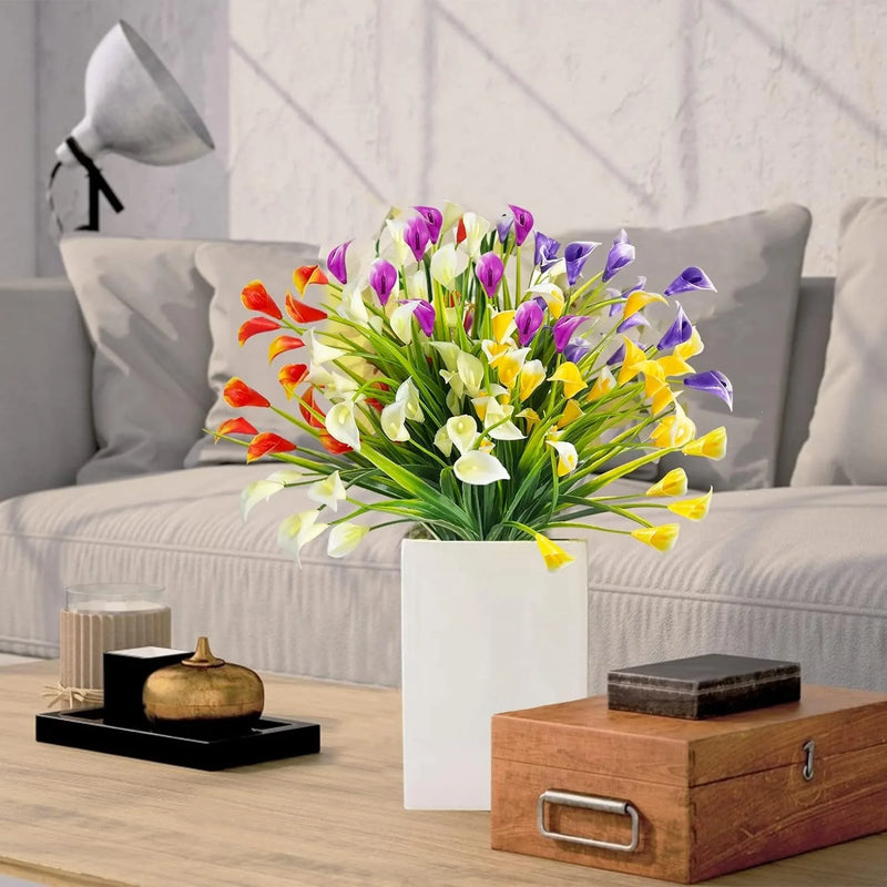 bouquet de lys calla artificiels pour décoration intérieure et extérieure