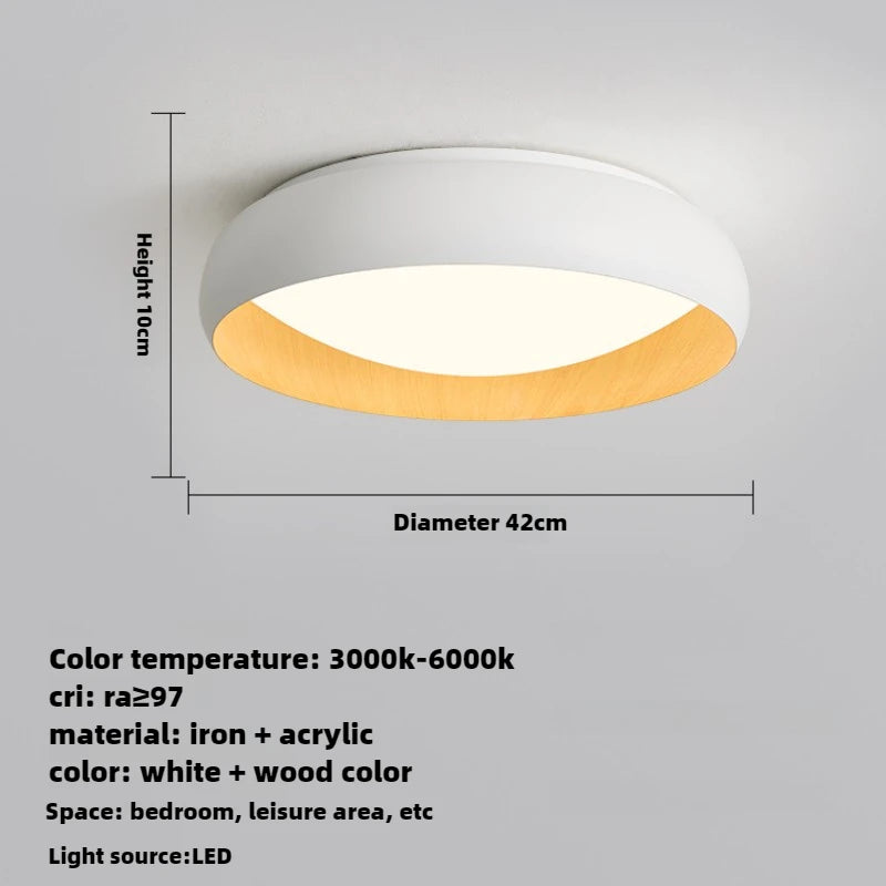 lampe minimaliste japonaise rétro circulaire anti éblouissement éclairage doux