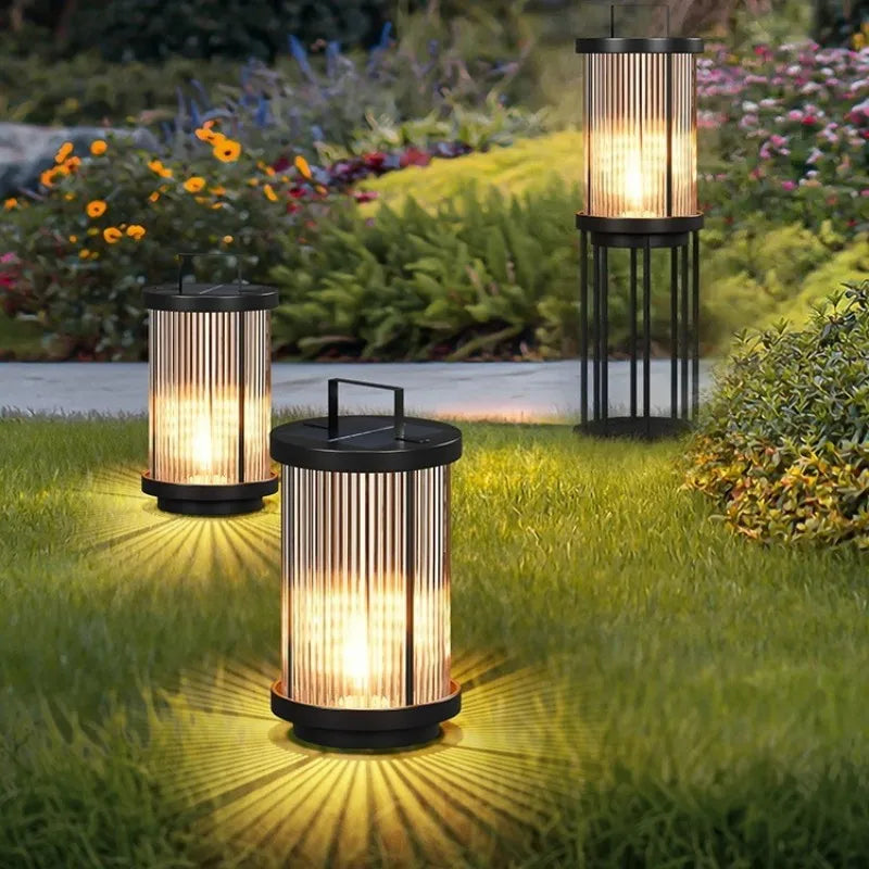 lampadaire solaire extérieur étanche en verre pour jardin