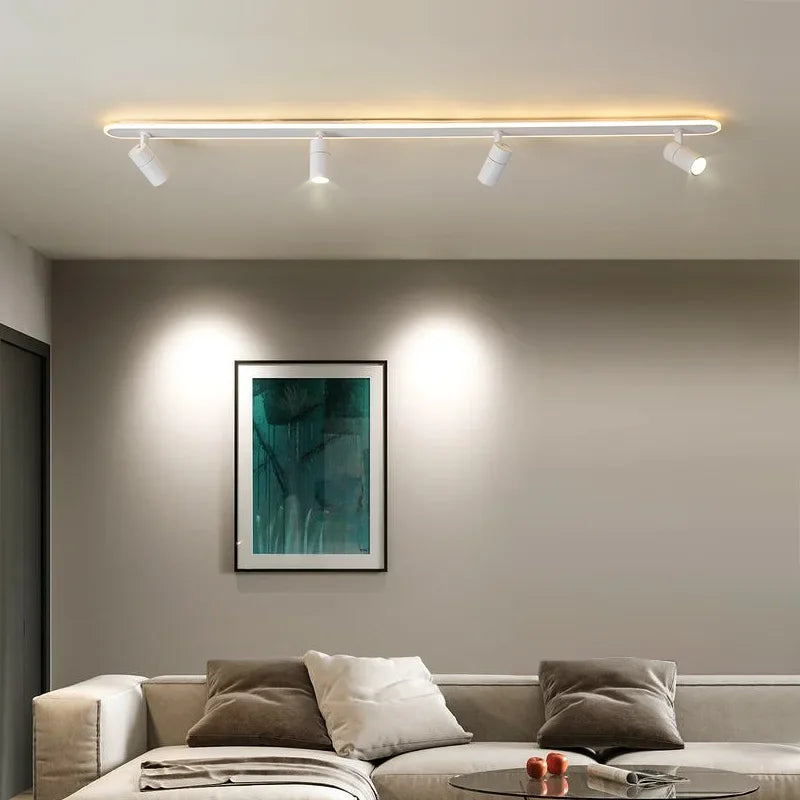 plafonnier nordique moderne avec spots design élégant et lumineux