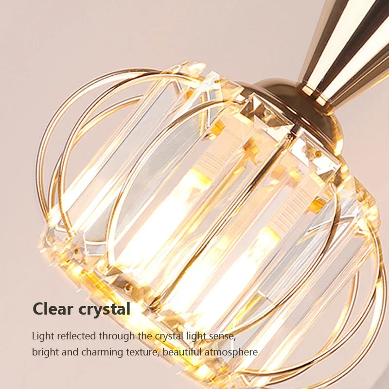 lustre moderne en cristal pour éclairage décoratif élégant