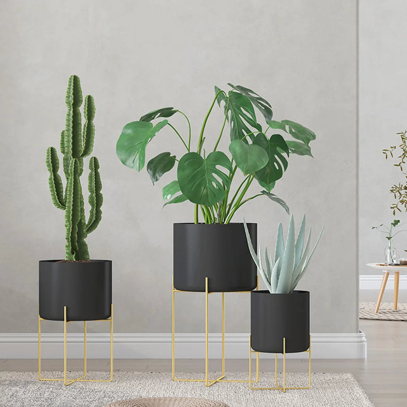 support de plantes lumineux en métal pour intérieur et extérieur