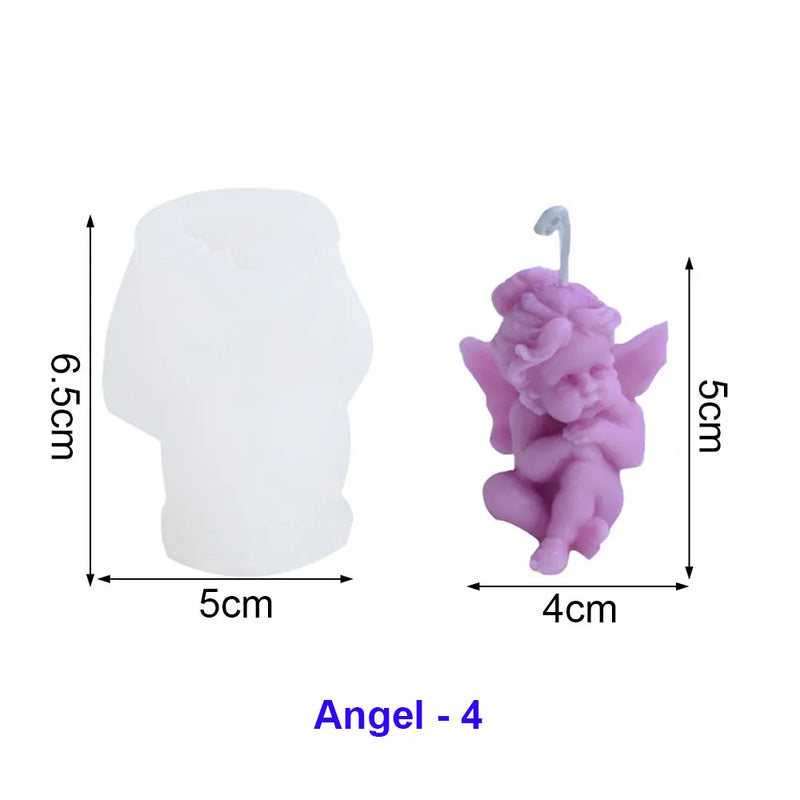 moule en silicone pour bougies parfumées d'ange et décorations en résine