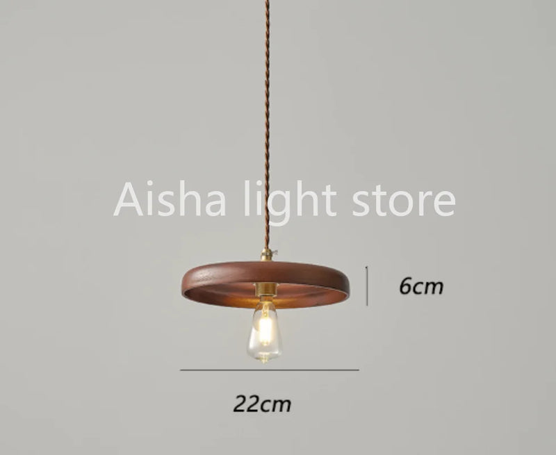 suspension vintage en bois massif pour un éclairage chaleureux intérieur