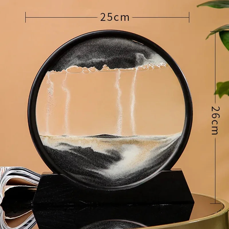 sablier en verre 3d paysage de sable en mouvement décoration artistique