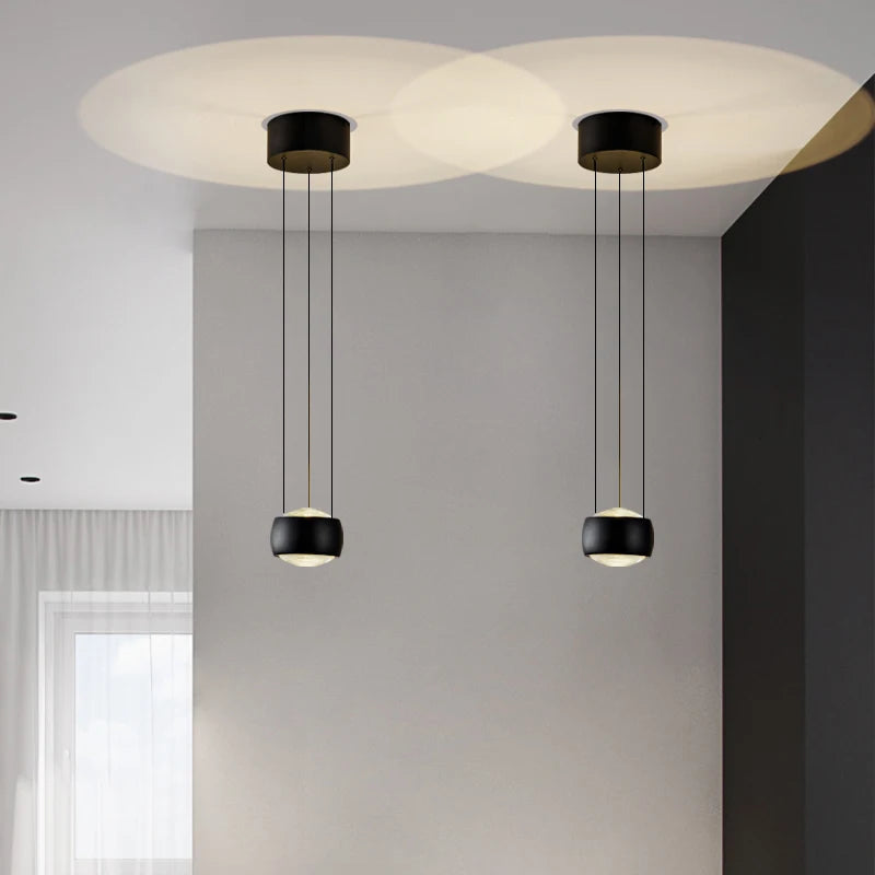 suspension LED design minimaliste lustre métal décoratif intérieur