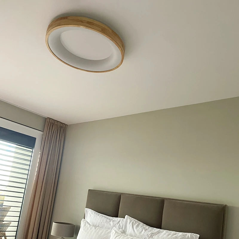 lampes de plafond en bois massif led simple japonais