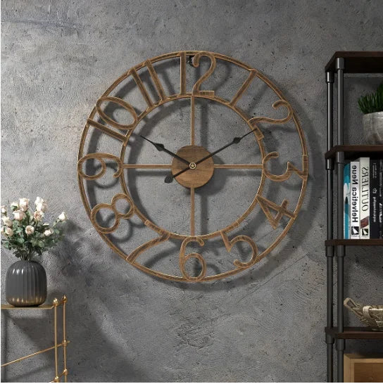 horloge murale rétro en métal décoration créative pour intérieur