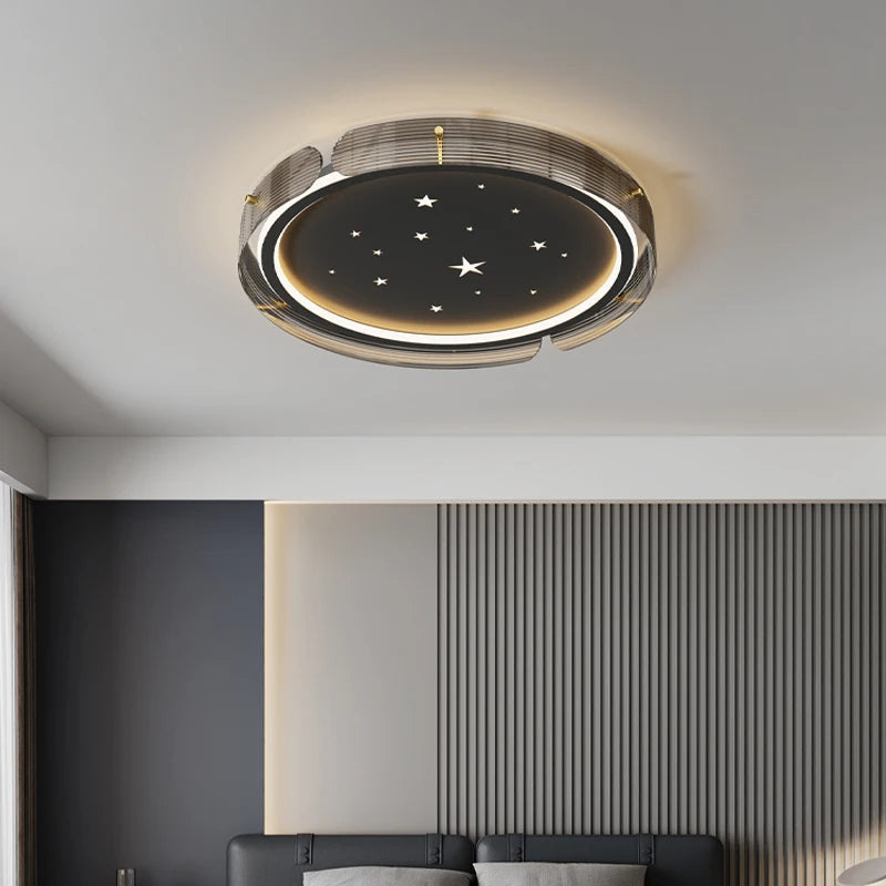 plafonnier led minimaliste avec ciel étoilé et design haut de gamme