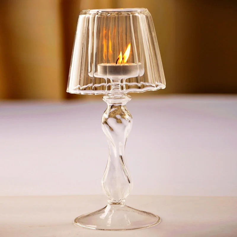 lampe de bureau en verre style européen bougeoir créatif pour mariage décoratif