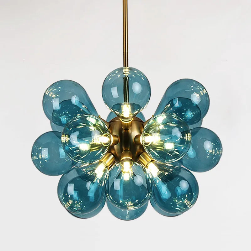 lustre nordique boule verre led décoration maison suspendu