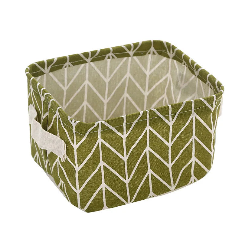 panier de rangement pliable en toile avec poignée coton et lin