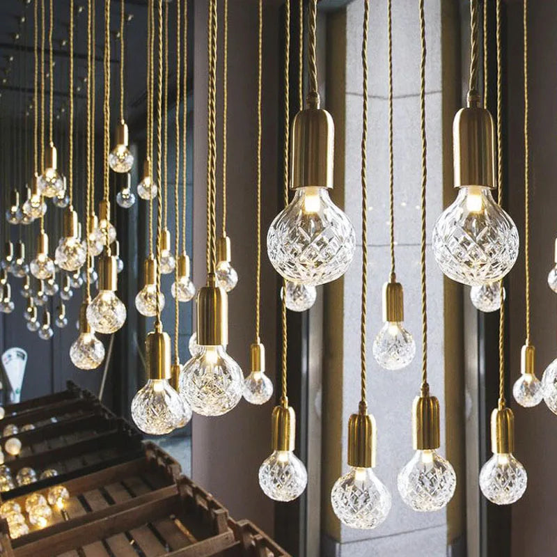 lustre en verre pour restaurant et bar élégant