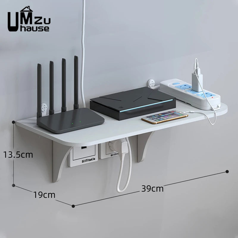 étagère flottante pour routeur et accessoires de rangement mural