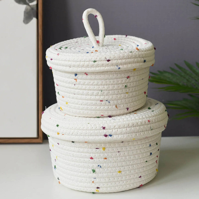 panier en coton tissé à la main pour rangement décoratif