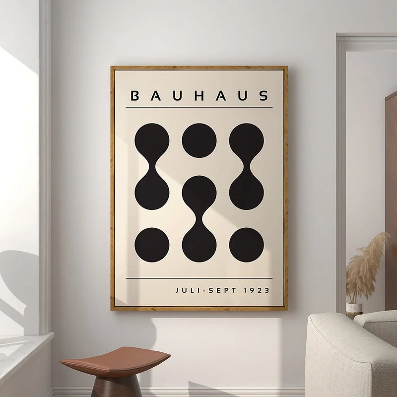 affiche abstraite boho style bauhaus géométrique pour décoration intérieure