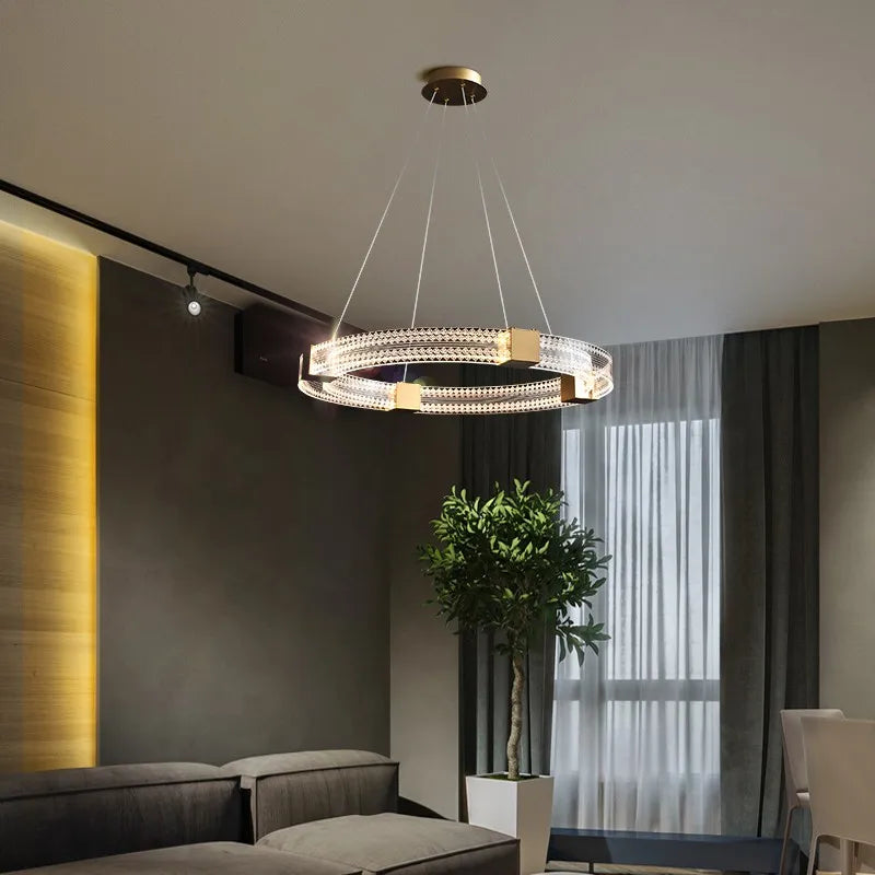 suspension à led en forme d'anneau pour loft et restaurant