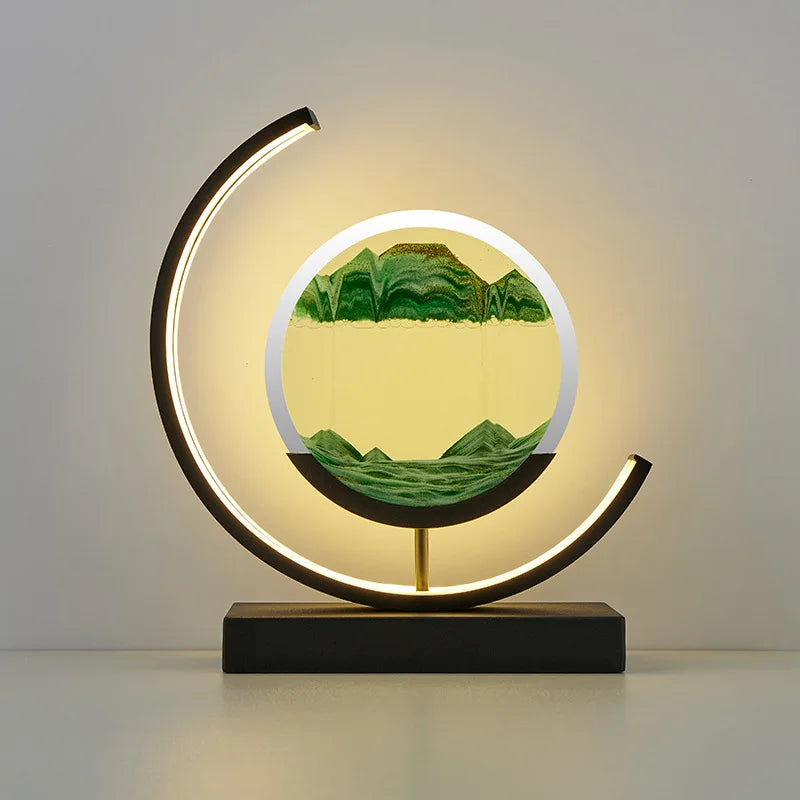 lampe à poser LED art sable pour décoration intérieure dynamique