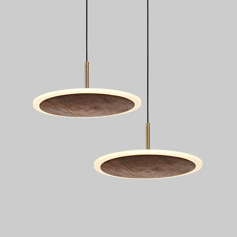 lustre minimaliste en bois massif noyer noir style européen