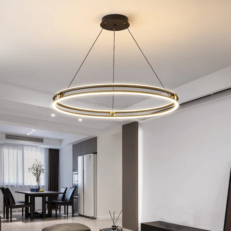 lustre led circulaire minimaliste dimmable éclairage rmodern