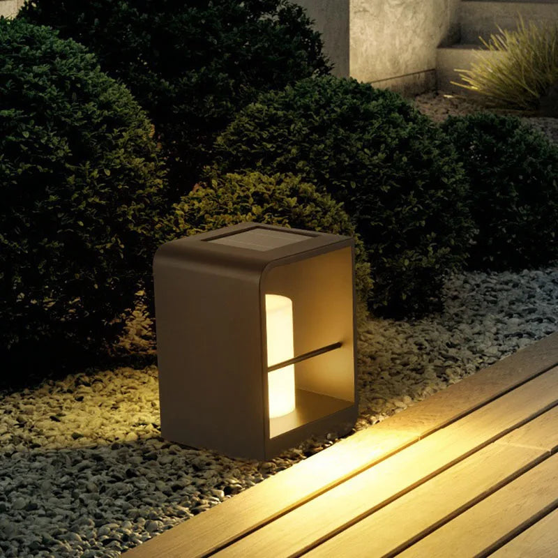 lampe solaire LED de luxe pour jardin extérieur étanche en marbre