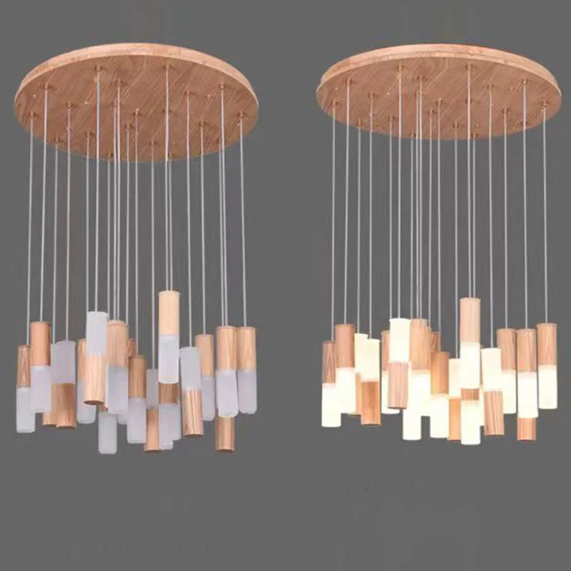 lustre en bois moderne pour éclairage intérieur design