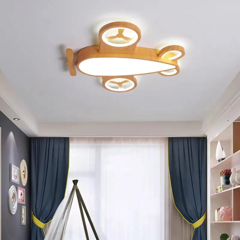 plafonnier led avion design nordique pour chambre enfant