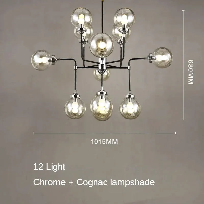 lustre artistique en verre pour décoration intérieure moderne