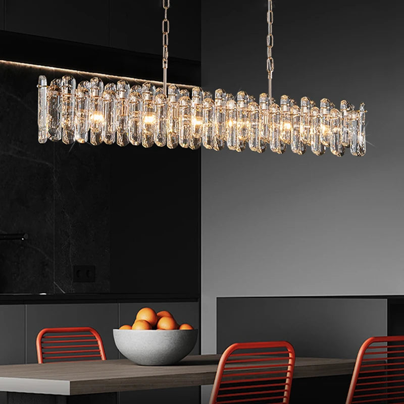 lustre glamour moderne en cristal clair pour intérieur