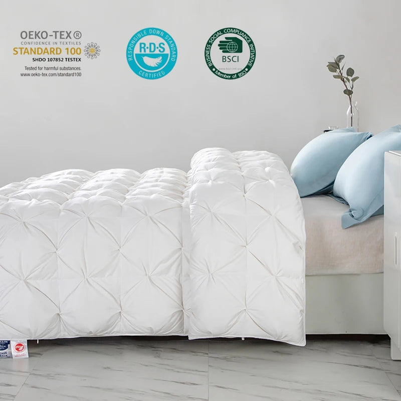 couette en duvet d'oie luxe 100 coton pour été et hiver