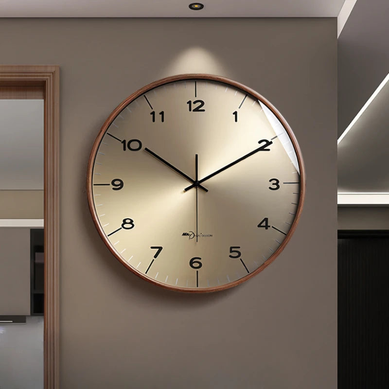 horloge murale moderne en bois massif pour décoration intérieure