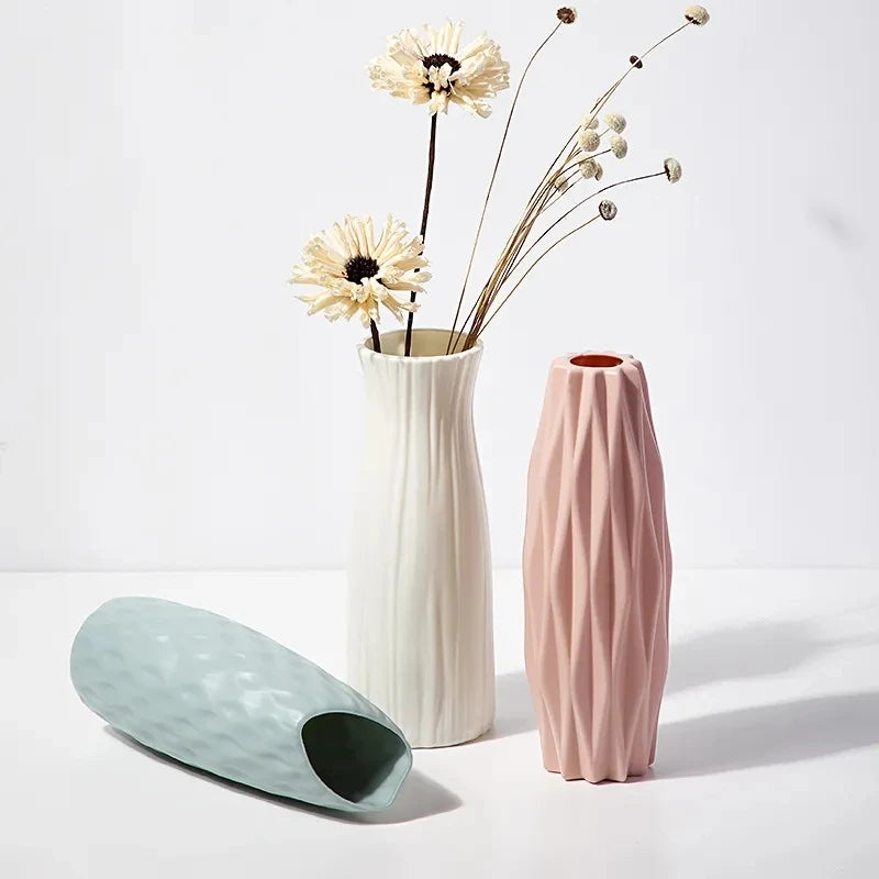 vase nordique en plastique pour fleurs décoratives modernes