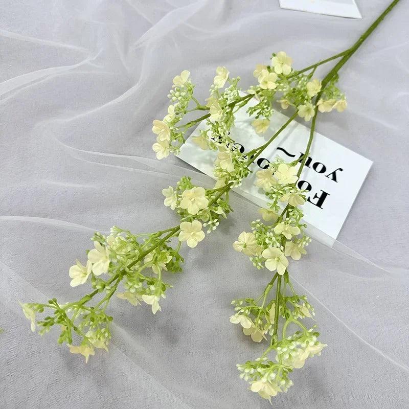 branches de gypsophile artificielles en soie pour décoration intérieure