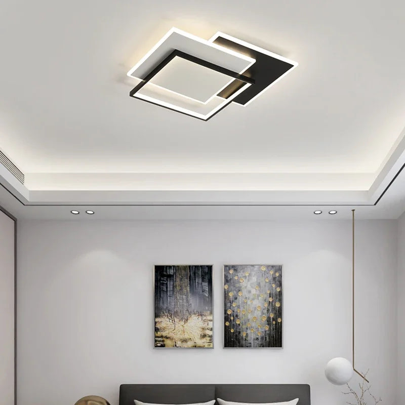 lustre moderne dimmable design intérieur lumineux rectangle décoratif