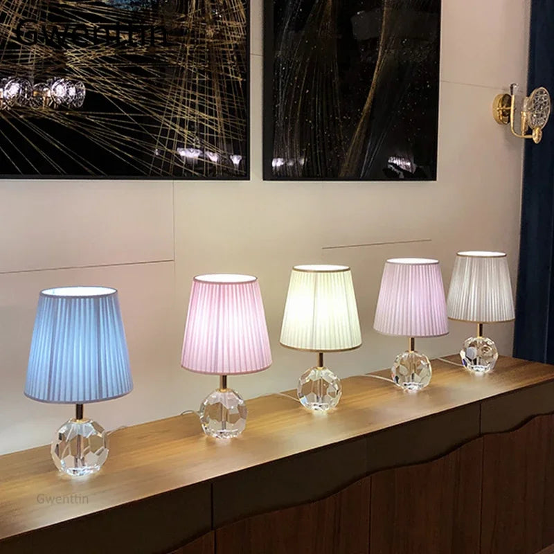 lampe à poser moderne en cristal pour décoration intérieure et éclairage