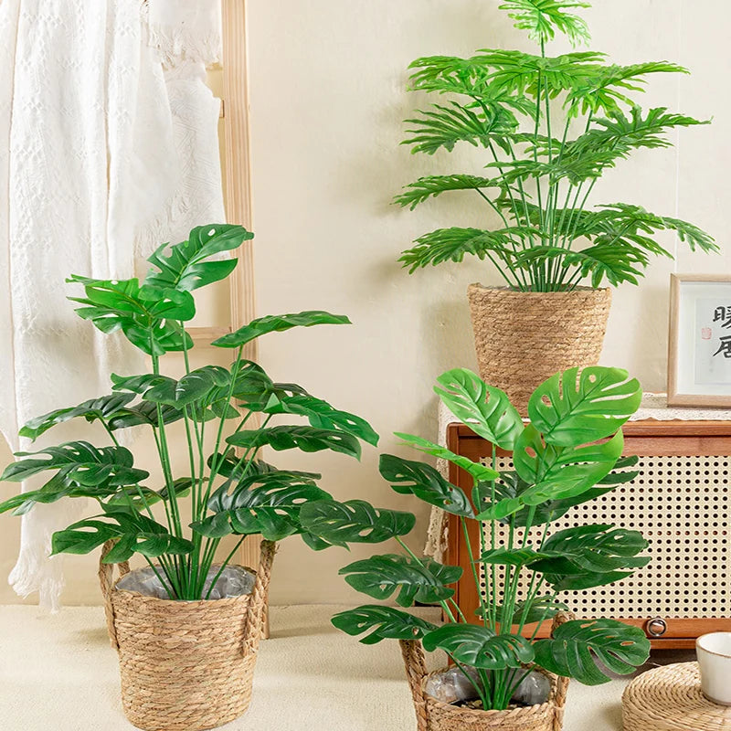 plantes artificielles monstera palmier feuilles de tortue pour décoration