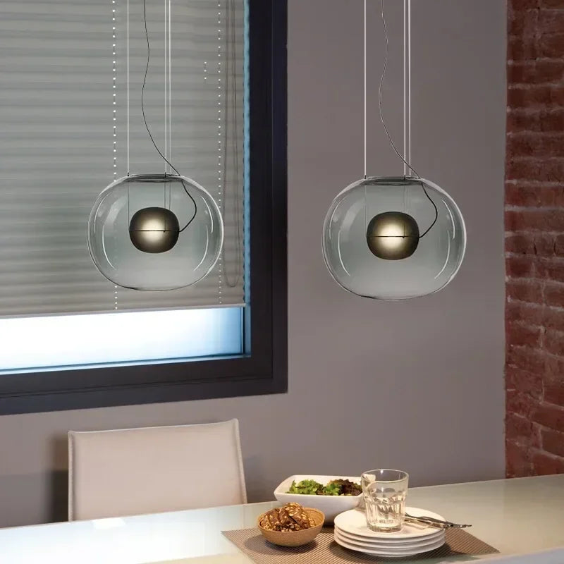 suspension LED en verre nordique design créatif moderne