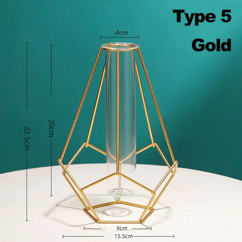 vase en fer rétro avec verre décoration nordique moderne