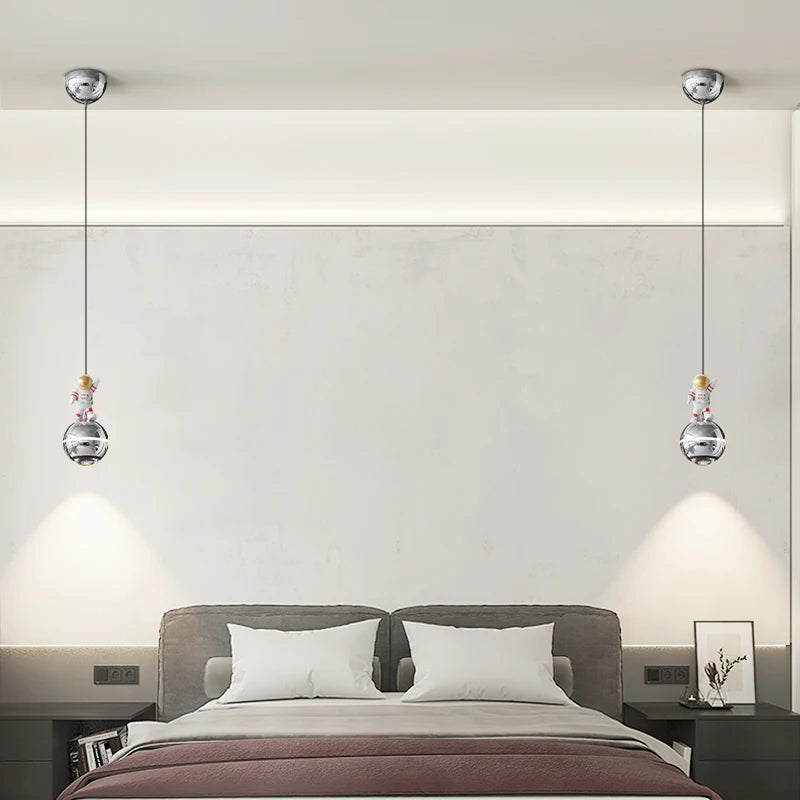 lustre moderne led design astronaute petites suspension