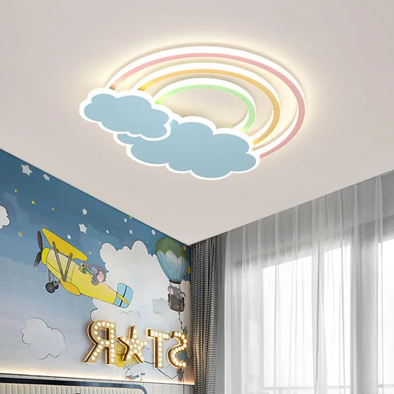 plafonnier nuage arc-en-ciel pour chambre d'enfant décorative et chaleureuse