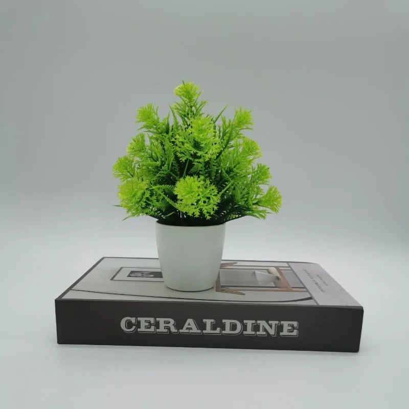 plantes artificielles bonsaï pot herbe décoratif pour bureau et jardin