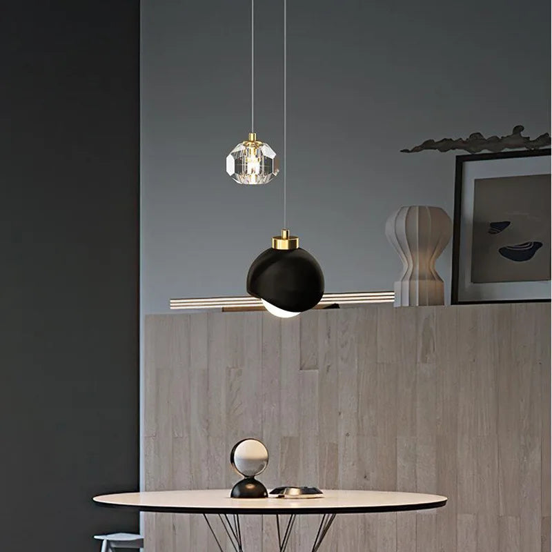 suspension en cristal moderne style nordique luxueux minimaliste