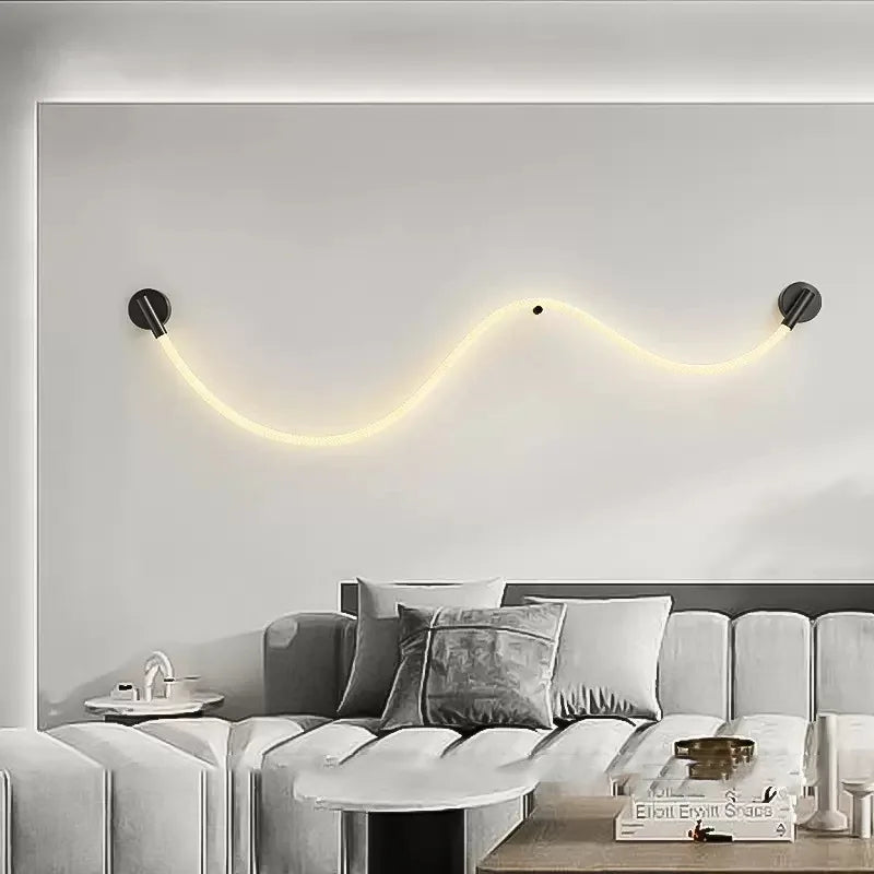 applique murale led en silicone et acier inoxydable pour intérieur