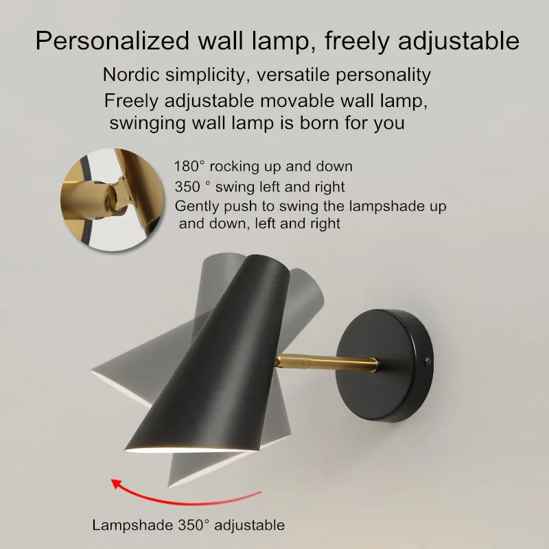 lampe de chevet nordique moderne avec interrupteur créatif ajustable