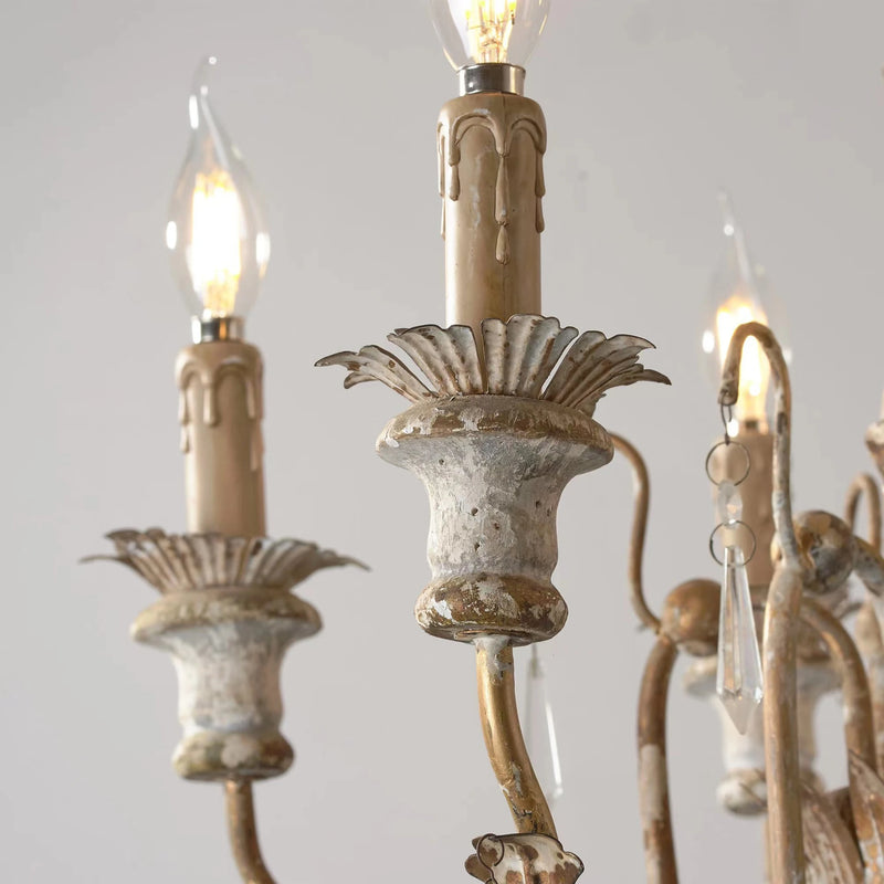 lustre en bois vintage français design art lumière