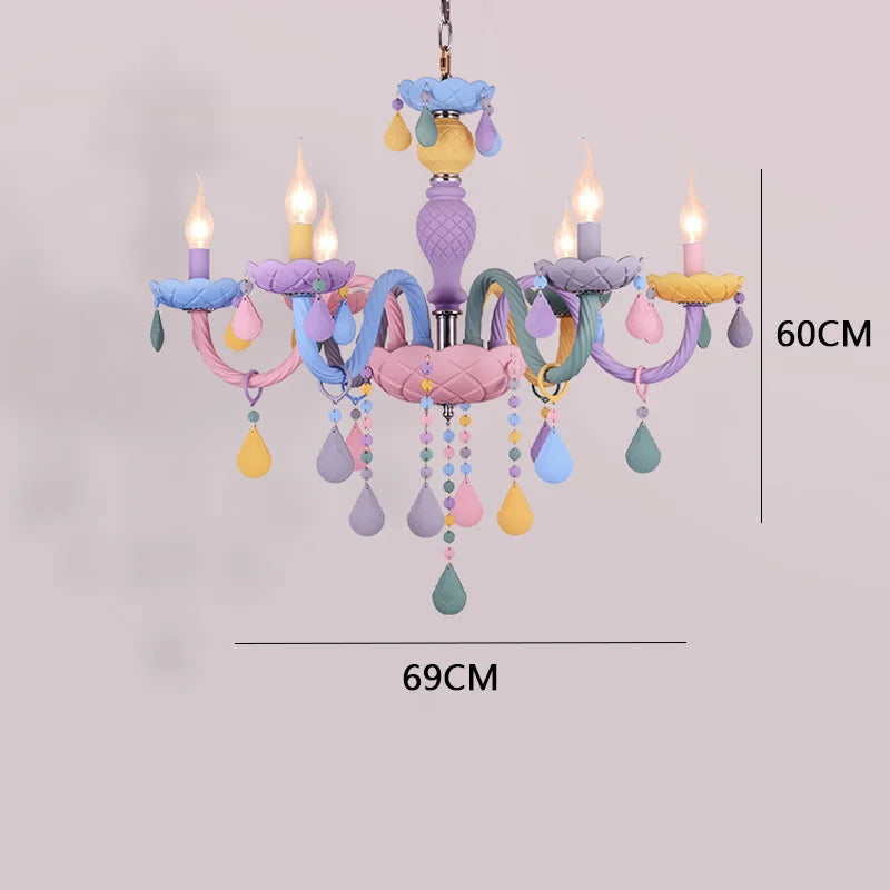 lustre arc-en-ciel en cristal design kawaii pour décoration chambre enfant