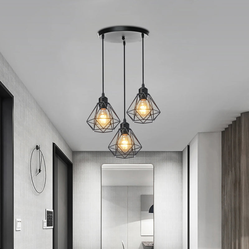 suspension moderne à têtes led pour intérieur design