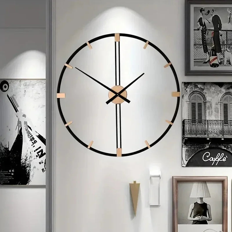 horloge murale nordique en métal design silencieux pour décoration moderne