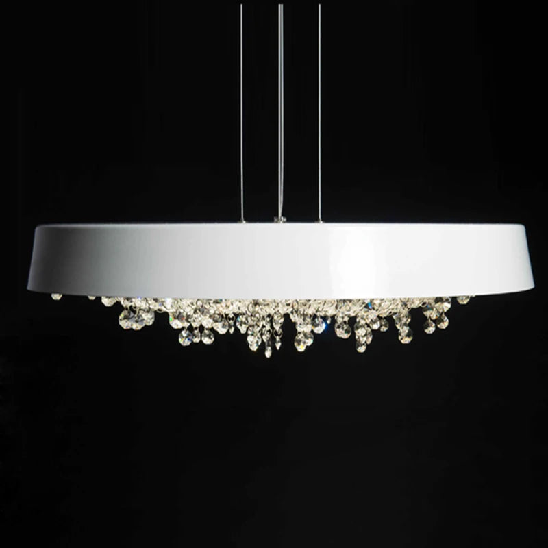 lustre en cristal moderne noir et blanc pour décoration intérieure